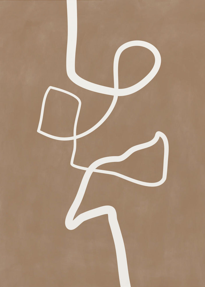 Weißes Einzellinien-Kunstwerk | Poster