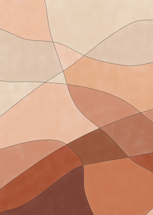 Flowing Lines And Warm Earth Tones | Canvas
