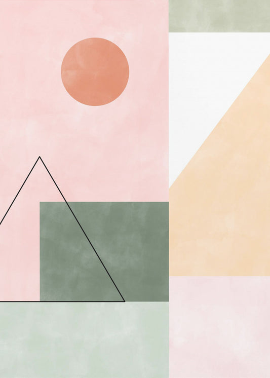 Pastel Tones With Minimalist Shapes | Canvas