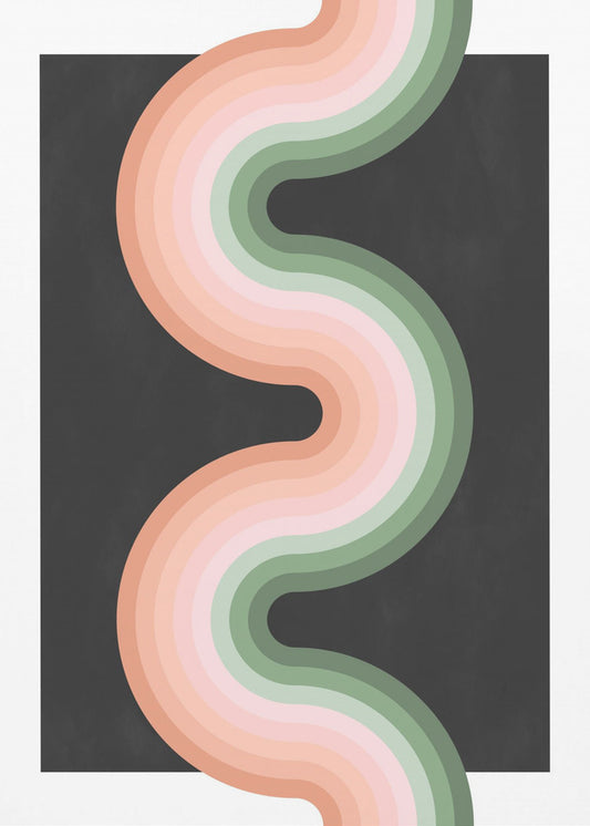Wellenmuster mit geschichteten Pastelltönen | Poster
