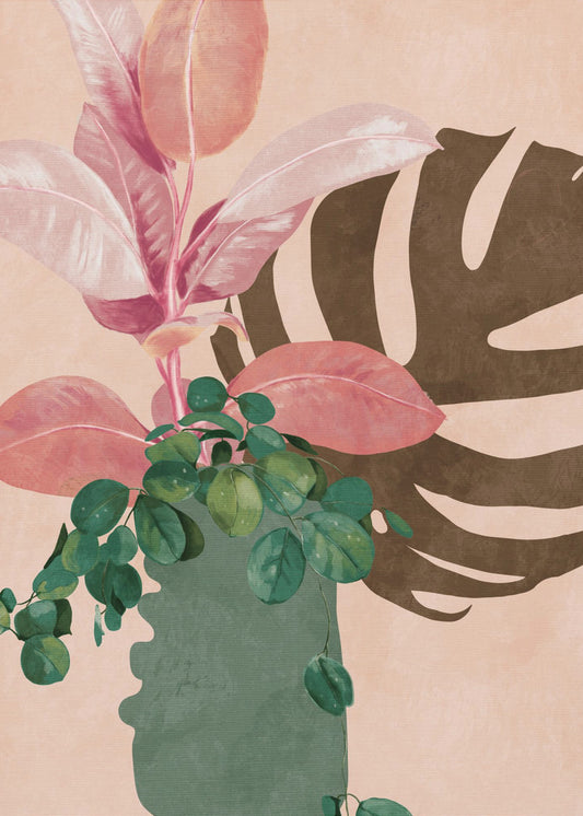 Leaves More 6 Pink | Canvas