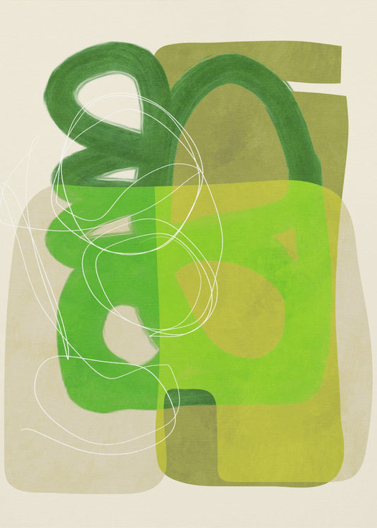Painted Lines Green Tan 4 Kopie | Poster