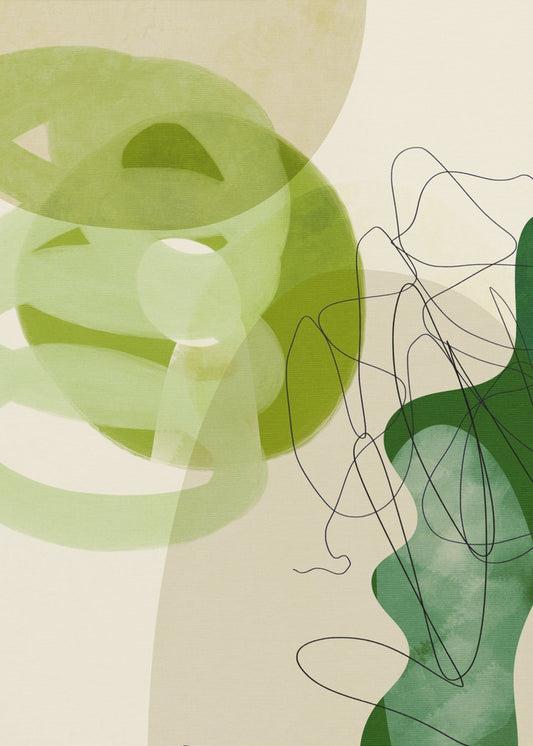 Painted Lines Green Tan 3 Kopie | Poster