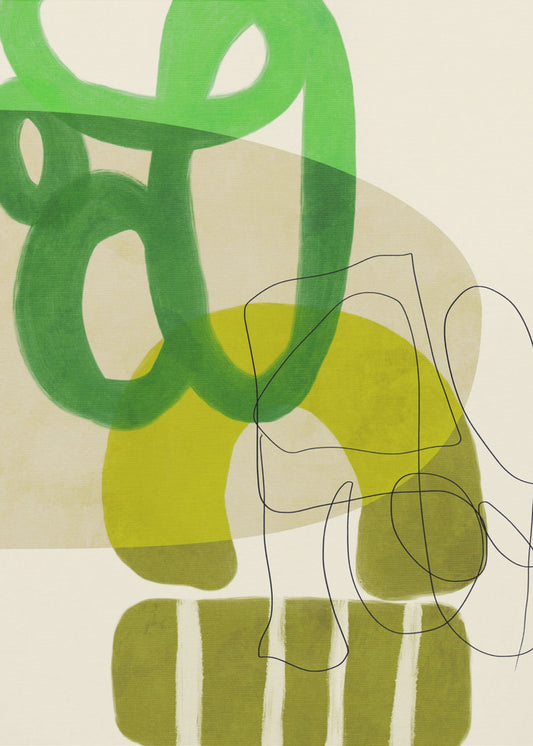 Painted Lines Green Tan 2 Kopie | Poster