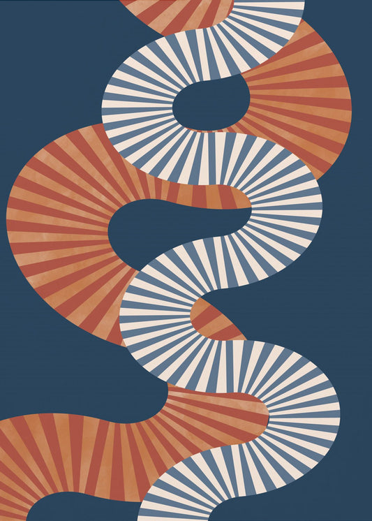 Winding Pattern In Retro Colors | Canvas