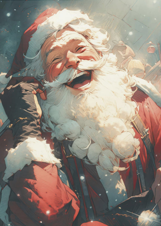 Fröhlicher Weihnachtsmannruf | Leinwand