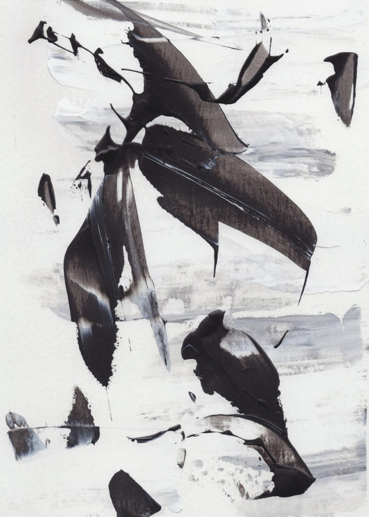 Monochrome dynamische Pinselstriche | Poster