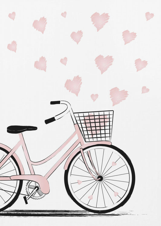 Fahrrad mit Herzen | Poster