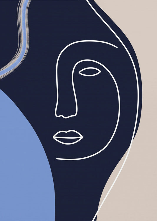 Line Art Gesicht | Leinwand