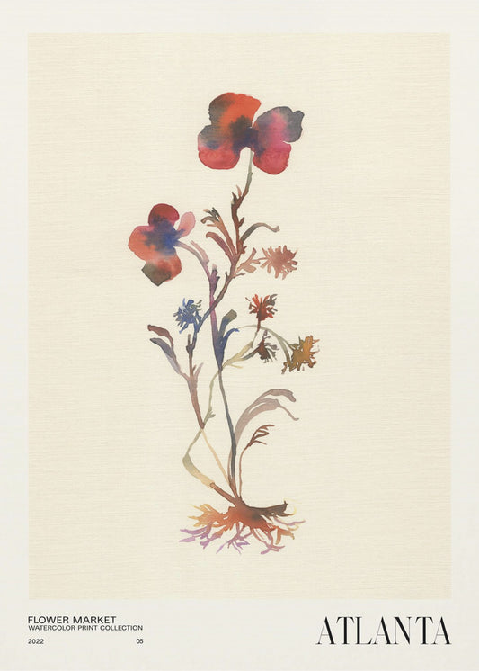 Watercolor print collection. Flower market - Atlanta | Canvas