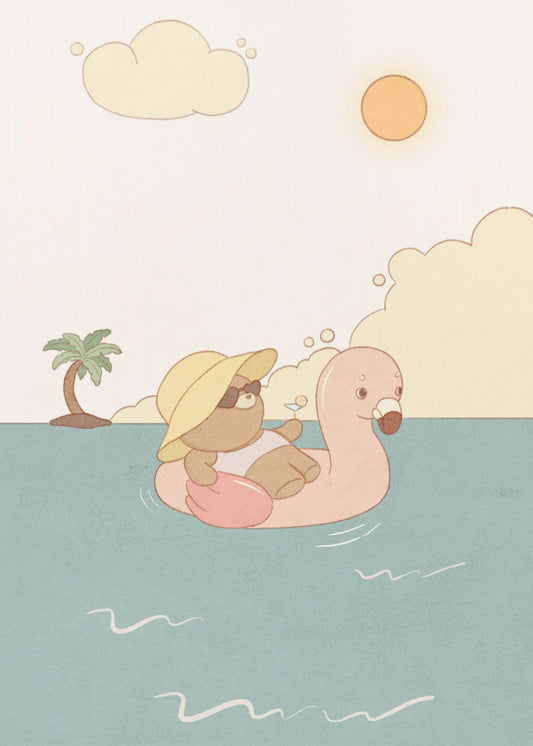 Bear On Summer Beach | Poster