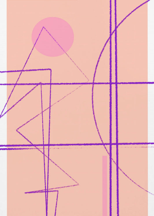 Rosa Geometrischer Tanz | Leinwand