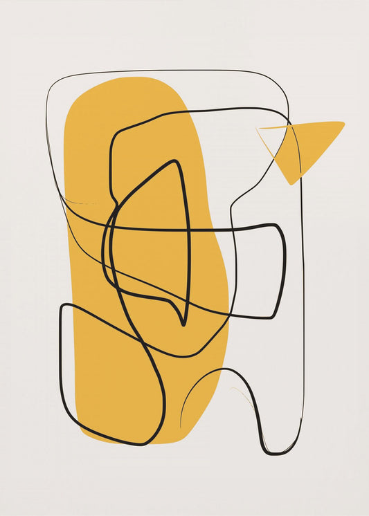 Abstrakte Linie in Gelb | Poster