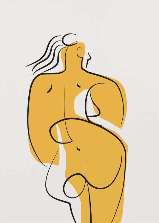 Linien und Kurven in Nude | Poster