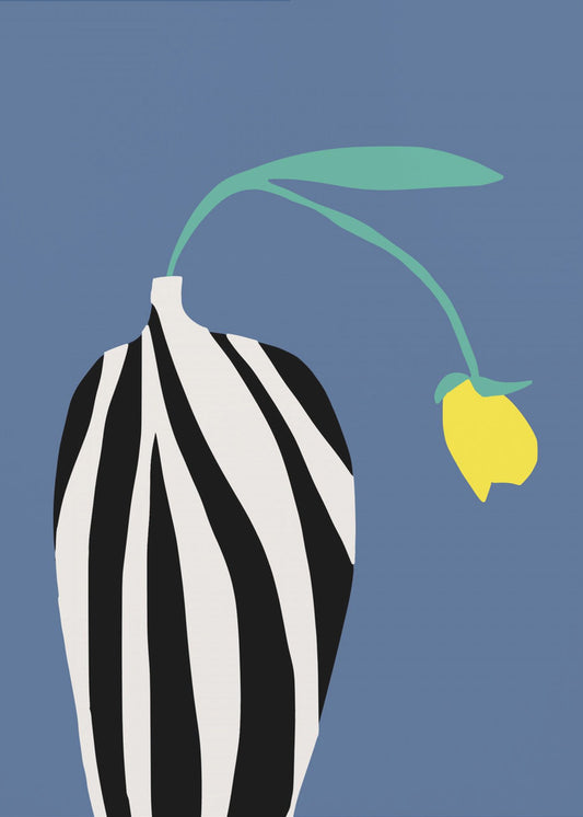 Tulpe in einer Vase mit Zebrastreifen | Poster