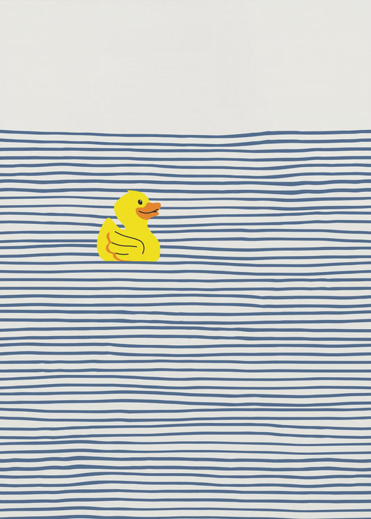 Gelbe Ente schwimmend | Leinwand