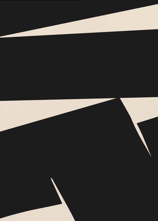 Schwarzes, schlichtes, abstraktes Poster