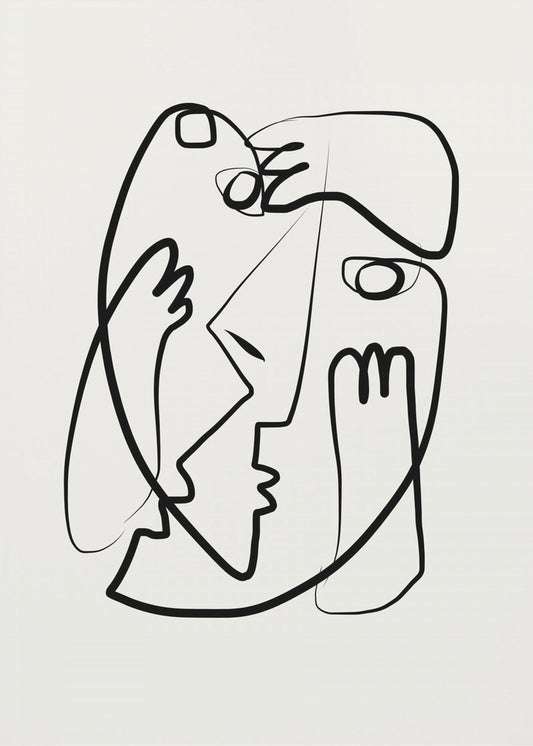 Verschlungene Gesichter im minimalistischen Stil | Poster