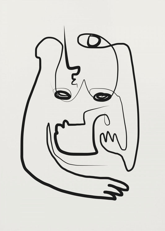 Moderne Kunst in dieser durchgehenden Strichzeichnung | Poster