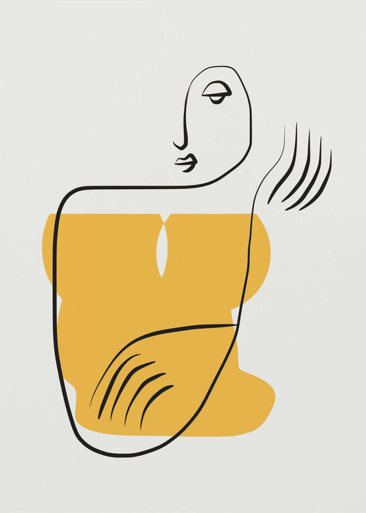 Abstrakte Strichzeichnung einer Person | Poster