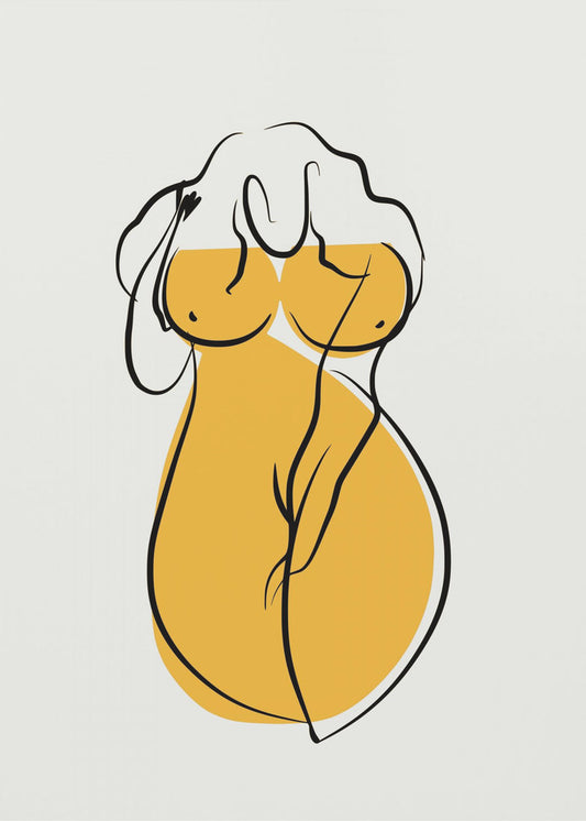 Weibliche Form in leuchtendem Gelb | Poster