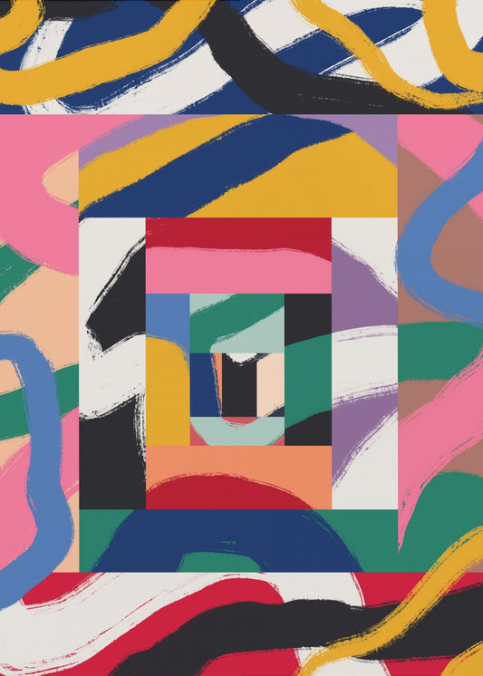 Geometric Shapes and Bold Brushstrokes | Poster