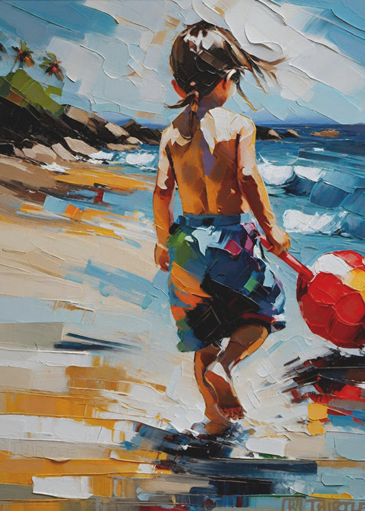 Junge am Strand | Leinwand