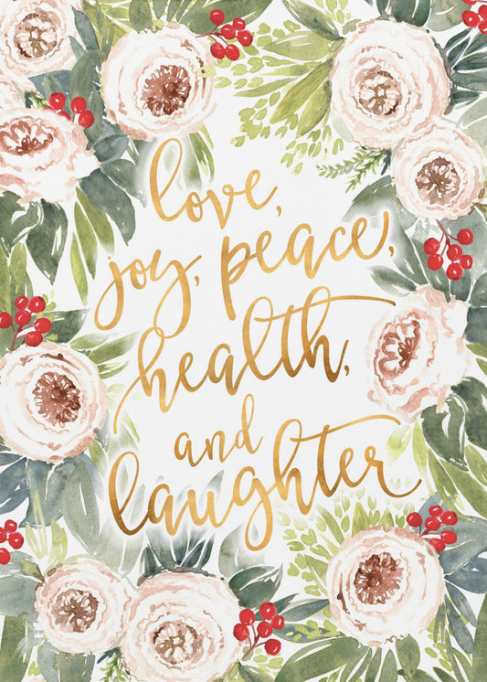 Holiday wishes with roses and berries | Canvas