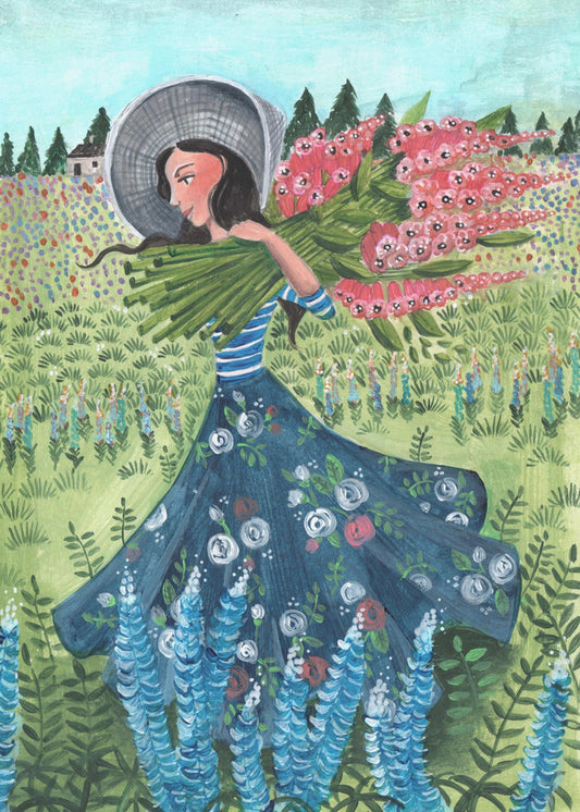 Spaziergang mit Feldblumen | Poster