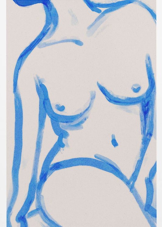 Blaue Kontur Akt | Leinwand