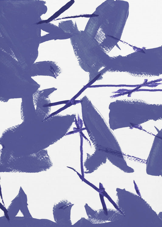 Blaues Blumenmuster Nr. 3 | Poster