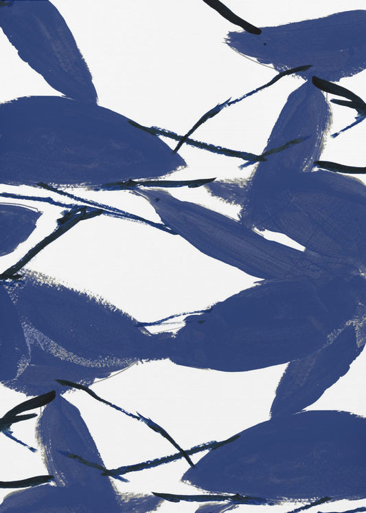 Blaues Blumenmuster Nr. 2 | Poster