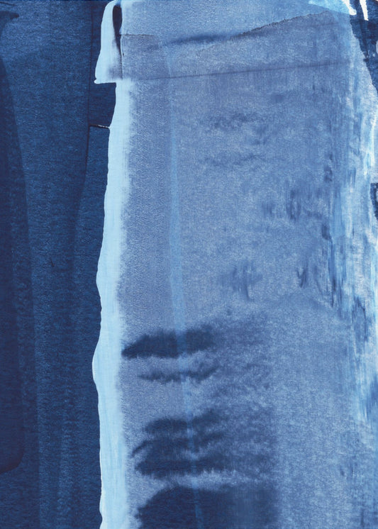 Blaue Textur fließende vertikale Linien | Leinwand