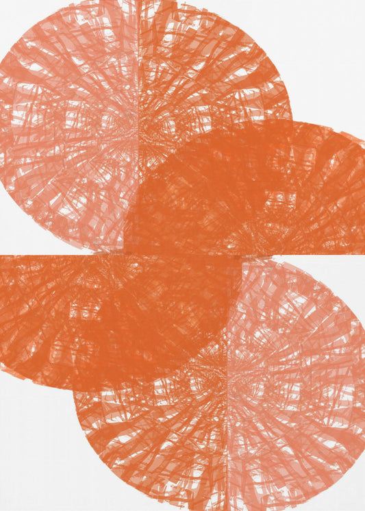 Orange Kreisfächer 1 | Leinwand