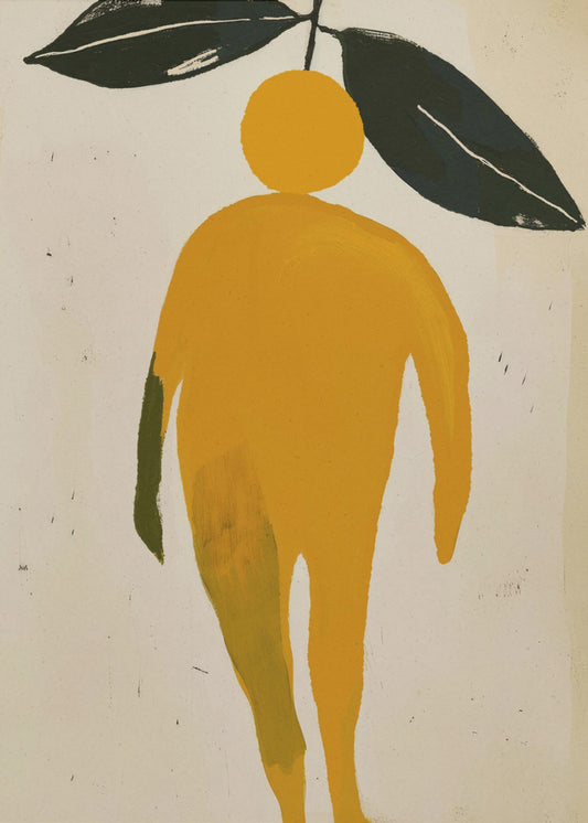 Orangenblatt Figur | Leinwand