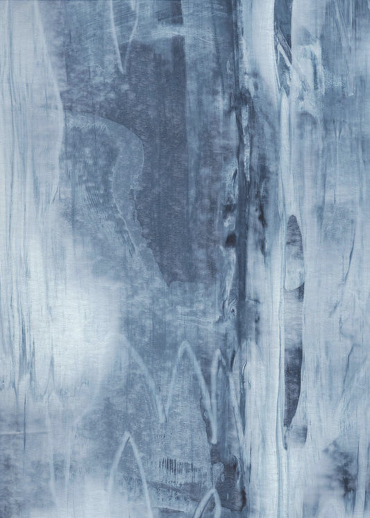 Blaue Textur mit fließenden vertikalen Linien | Poster