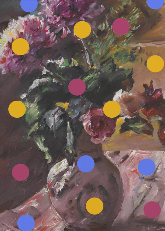 Classic Vase of Flowers And Dots | Canvas