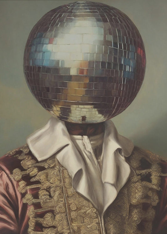 DiscoHead King / Veränderte Collage-Kunst | Leinwand