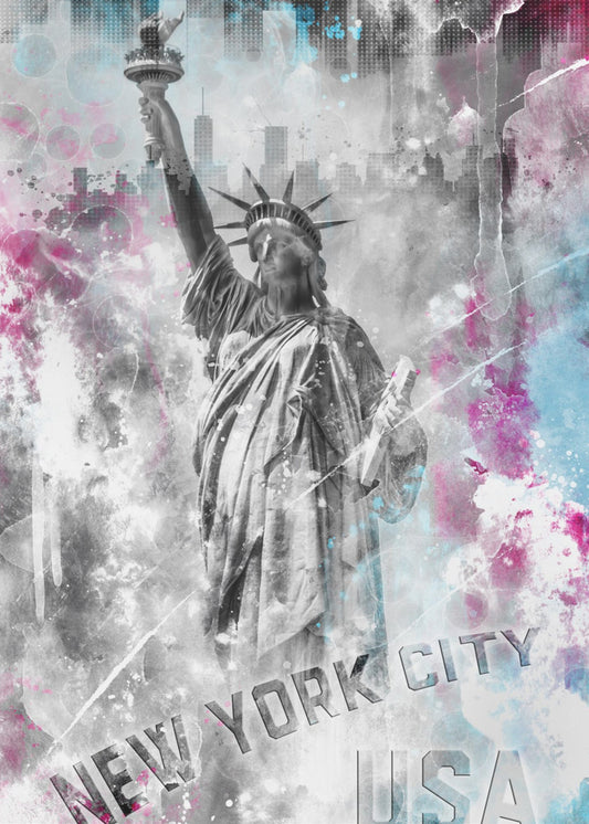 POP ART Statue of Liberty - Splashes | Poster