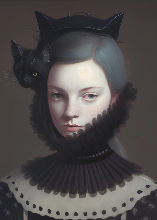 Miss Black Kitty | Leinwand