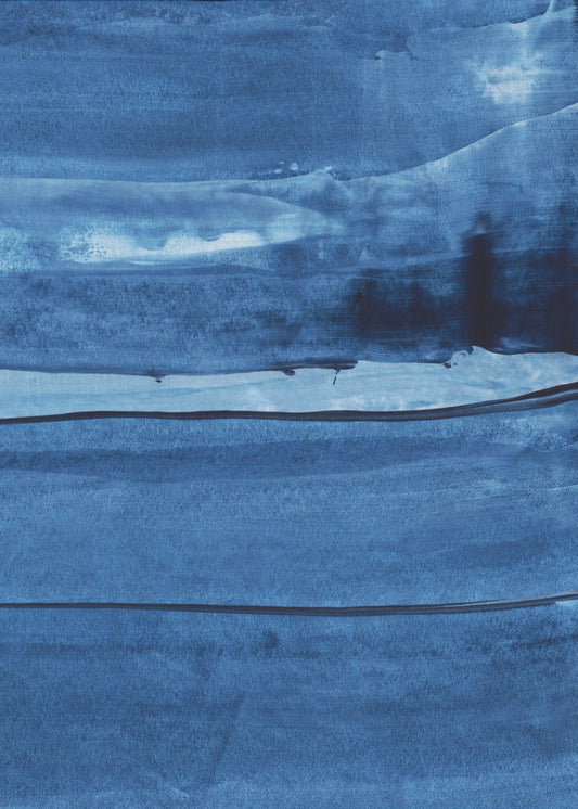 Blaue Textur fließende vertikale Linien | Leinwand