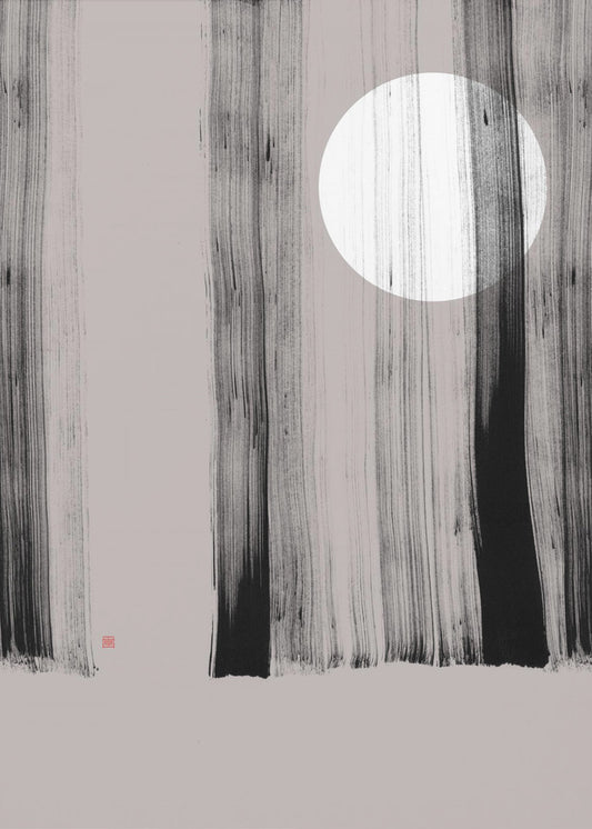 Versteckter Mond Nr. 1 | Hinter den Bäumen | Poster