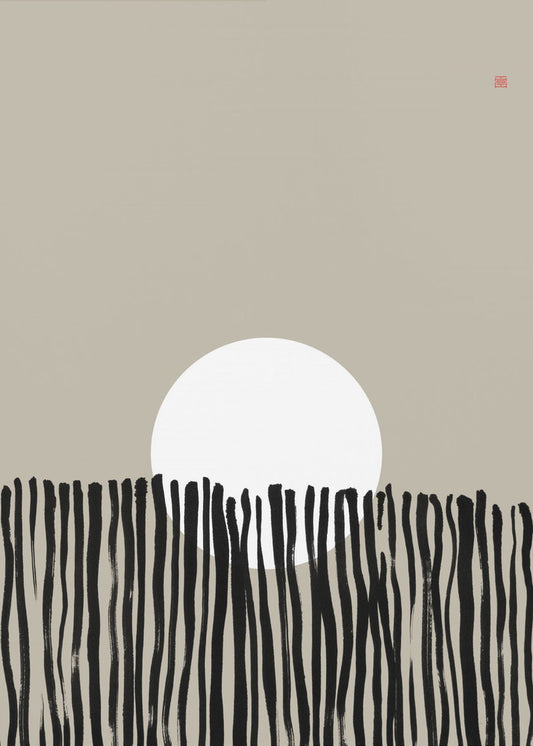 Versteckter Mond Nr. 6 | Hinter dem Zaun | Poster