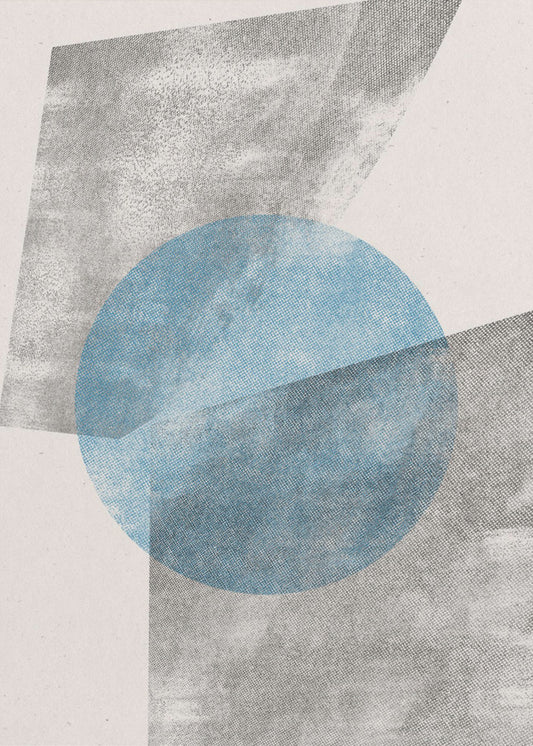 Blaues geometrisches modernes Objekt | Leinwand