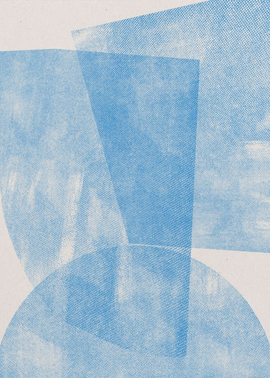Blaue geometrische Wellen | Leinwand