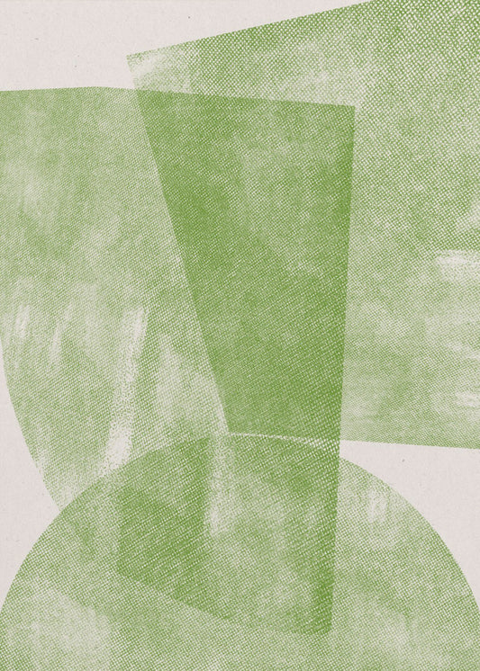 Grüner geometrischer Fluss | Leinwand