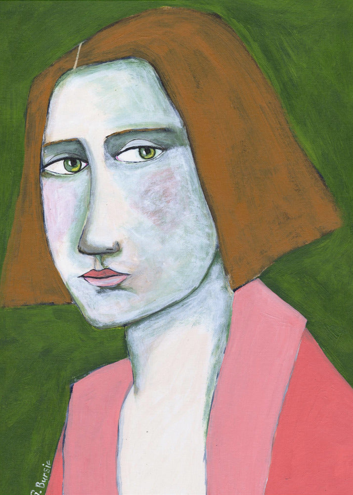 Frau in rosa Jacke | Poster