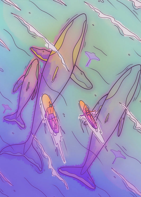 Surfen mit den Walen | Poster