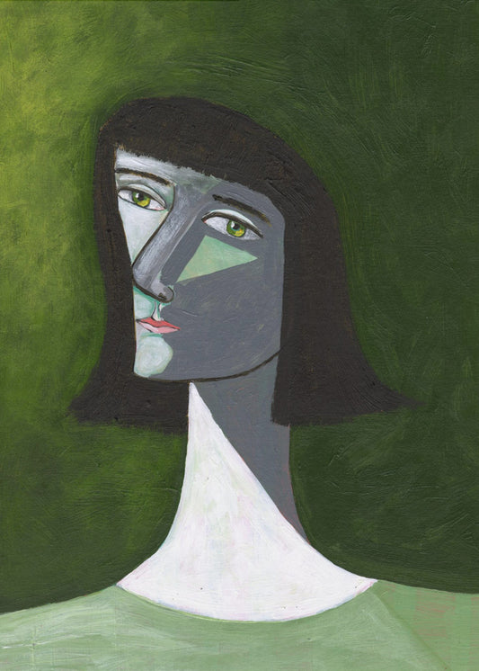 Dame in Grün | Leinwand