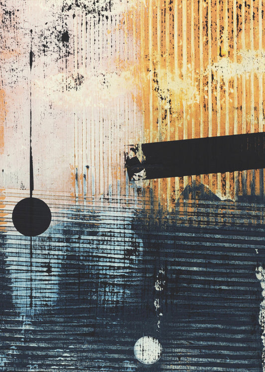 Abstraktes Kunstwerk mit geometrischer Komposition | Leinwand